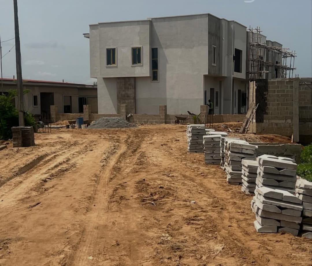 Modern massing takes shape as render nears completion.